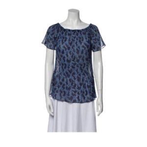 Michael Michael Kors Printed Bateau Neckline Blouse